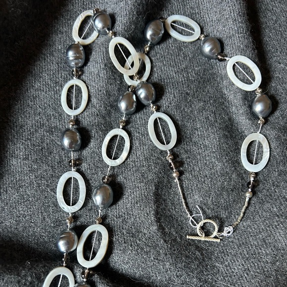 Long Grey Pearl String Necklace - Handmade! - Picture 15 of 15